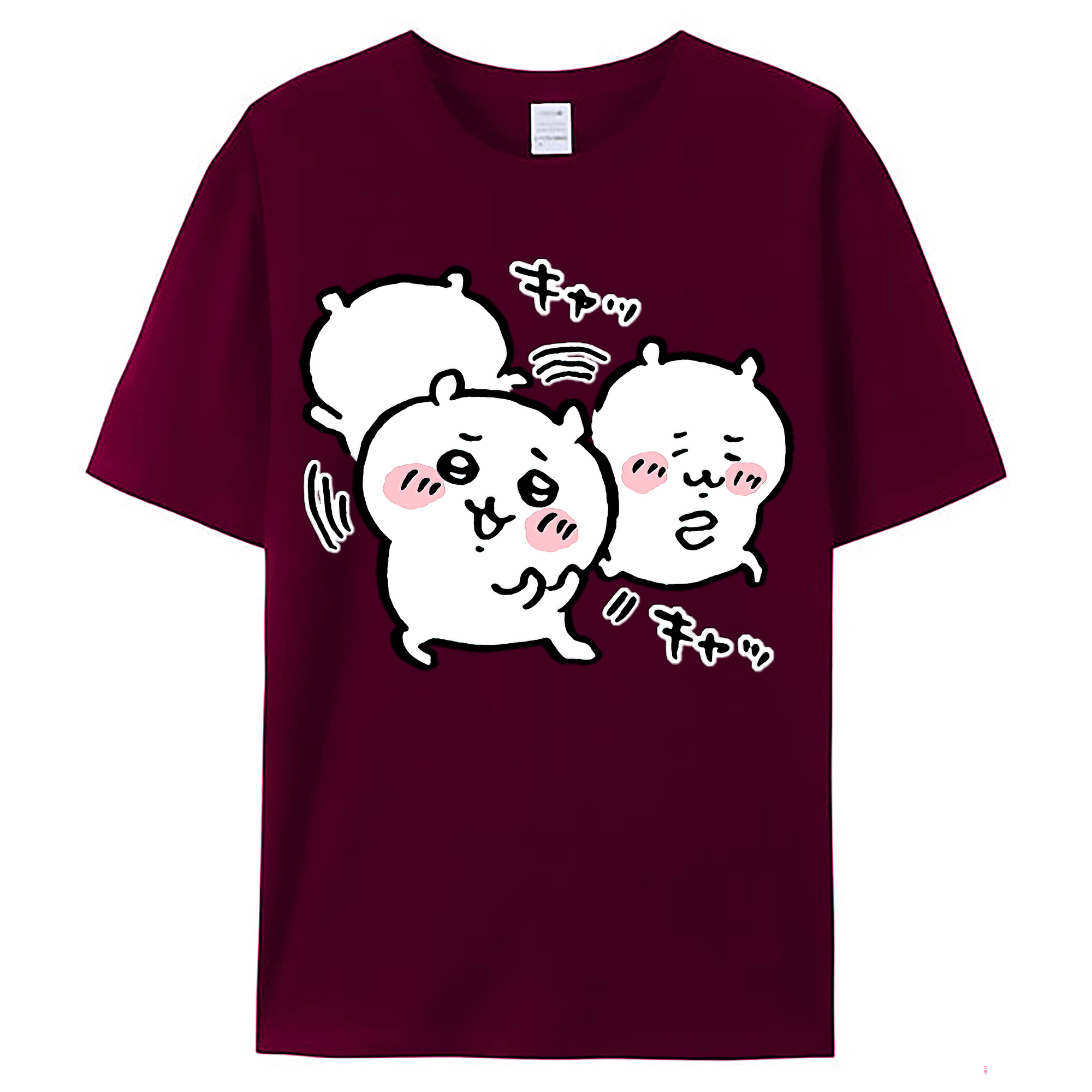 （画像用） ちいかわ ちいかわ Chii-kawa chiikawa レディースカジュアルプリントTシャツ（綿100％）